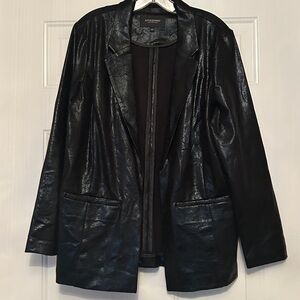 Liverpool Women’s Black Crackle Vegan Leather Blazer/Jacket LG Free Hanging
